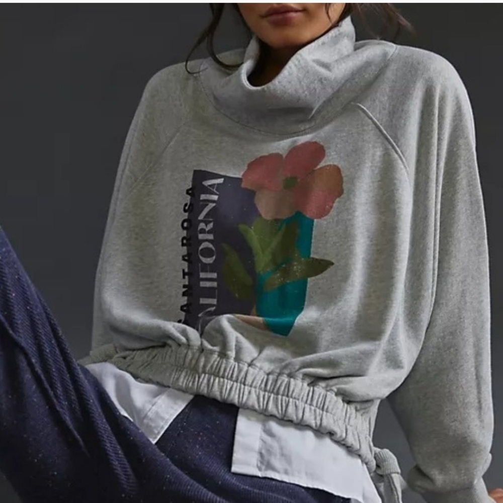 DAILY PRACTICE X ANTHROPOLOGIE Santa Rosa California Cowl Neck Sweatshirt